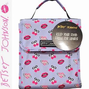 Betsey Johnson Cherry Lips Insulated Lunch Tote Bag